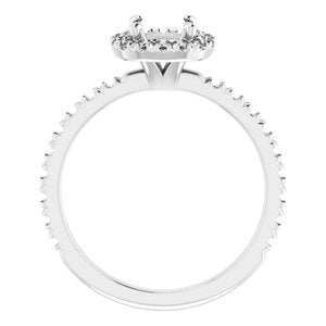 14K White Gold 6 mm Round Engagement Ring Mounting