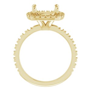 14K Yellow Gold 9 mm Cushion Engagement Ring Mounting