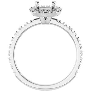 14K White Gold 8x6 mm Oval Engagement Ring Mounting
