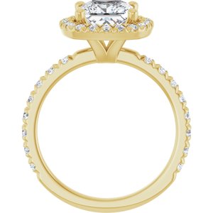 14K Yellow Gold 6.5 mm Round 3/8 CTW Lab-Grown Diamond Semi-Set Engagement Ring