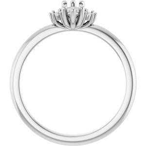 14K White Gold 8x4 mm Marquise Engagement Ring Mounting