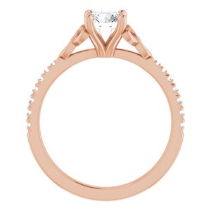 14K Rose Gold 6.5 mm Round 1/8 CTW Natural Diamond Semi-Set French-Set Engagement Ring