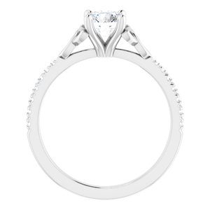 14K White Gold 6.5 mm Round 1/8 CTW Natural Diamond Semi-Set French-Set Engagement Ring