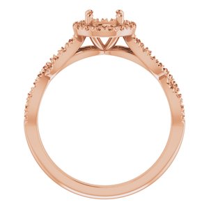 14K Rose Gold 5.2 mm Round Engagement Ring Mounting