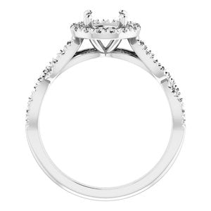 10K White Gold 6 mm Round Engagement Ring Mounting
