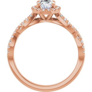 14K Rose Gold 7x5 mm Oval 1/4 CTW Natural Diamond Semi-Set Engagement Ring