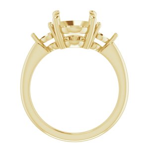 18K Yellow Gold 11x9 mm Oval Engagement Ring Mounting