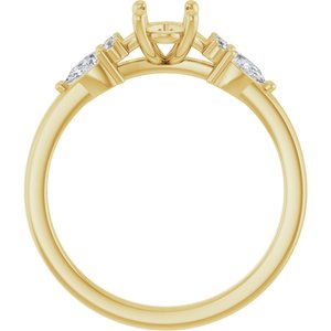14K Yellow Gold 7x5 mm Oval 1/5 CTW Lab-Grown Diamond Semi-Set Engagement Ring