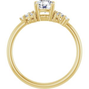 14K Yellow Gold 5.8 mm Round 1/6 CTW Natural Diamond Semi-Set Engagement Ring