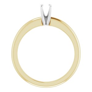 14K Yellow/White Gold 3.5 mm Round Solitaire Engagement Ring Mounting