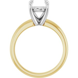 14K Yellow/White Gold 8.2 mm Round Solitaire Engagement Ring Mounting