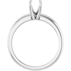 14K White Gold 5.2 mm Round Solitaire Engagement Ring Mounting