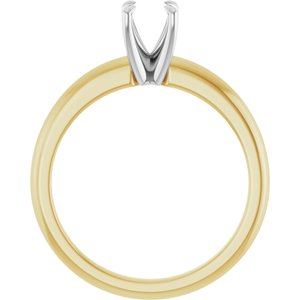 14K Yellow/White Gold 5.2 mm Round Solitaire Engagement Ring Mounting