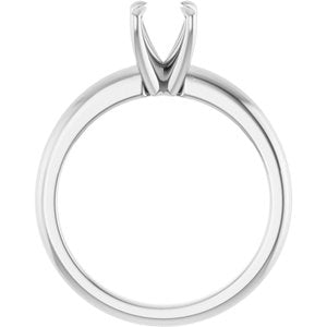 14K White Gold 5.8 mm Round Solitaire Engagement Ring Mounting