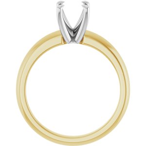 14K Yellow/White Gold 8x6 mm Oval Solitaire Engagement Ring Mounting