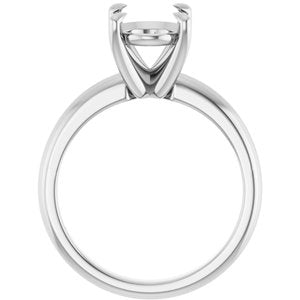 Platinum 10x8 mm Oval Solitaire Engagement Ring Mounting