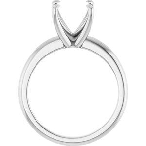 14K White Gold 6.5x6.5 mm Square Solitaire Engagement Ring Mounting