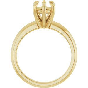 14K Yellow Gold 10x7 mm Pear Solitaire Engagement Ring Mounting