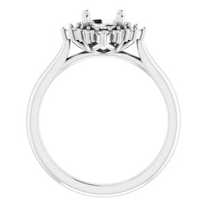 14K White Gold 6 mm Round Engagement Ring Mounting