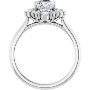 14K White Gold 8x6 mm Oval 1/5 CTW Lab-Grown Diamond Semi-Set Engagement Ring