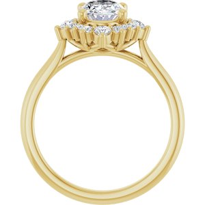 14K Yellow Gold 8x6 mm Oval 1/5 CTW Lab-Grown Diamond Semi-Set Engagement Ring