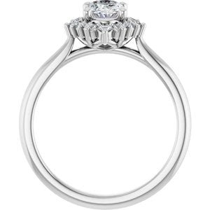 14K White Gold 7x5 mm Oval 1/5 CTW Lab-Grown Diamond Semi-Set Engagement Ring