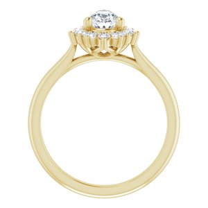 14K Yellow Gold 8x5 mm Pear 1/4 CTW Lab-Grown Diamond Semi-Set Engagement Ring