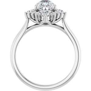 14K White Gold 9x6 mm Pear 1/6 CTW Lab-Grown Diamond Semi-Set Engagement Ring
