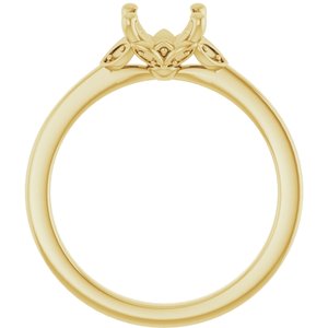 14K Yellow Gold 8x6 mm Oval Engagement Ring Mounting