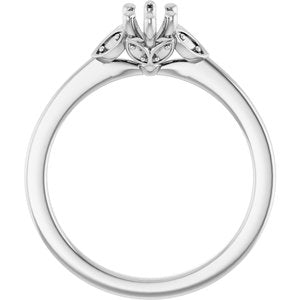 14K White Gold 8x4 mm Marquise Engagement Ring Mounting