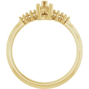 14K Yellow Gold 7x5 mm Pear Engagement Ring Mounting
