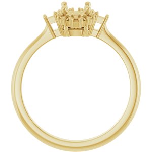 14K Yellow Gold 7x5 mm Oval Engagement Ring Mounting