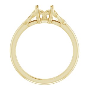14K Yellow Gold 6 mm Round Engagement Ring Mounting