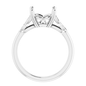 14K White Gold 10 mm Round Engagement Ring Mounting