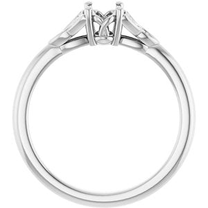 14K White Gold 6x4 mm Oval Engagement Ring Mounting