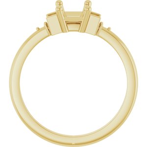 14K Yellow Gold 7x5 mm Emerald Engagement Ring Mounting