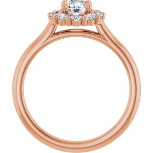 14K Rose Gold 5.2 mm Round 3/8 CTW Natural Diamond Semi-Set Engagement Ring
