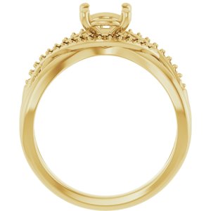 14K Yellow Gold 6.5 mm Round Engagement Ring Mounting