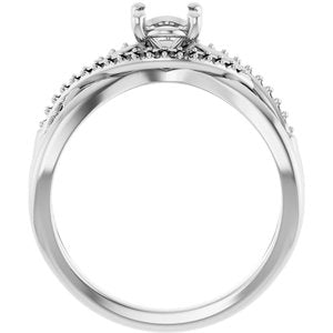14K White Gold 7x5 mm Oval Engagement Ring Mounting