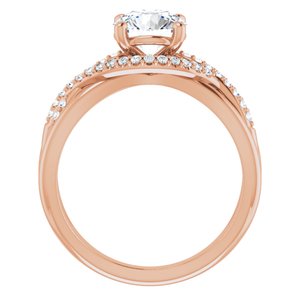 14K Rose Gold 7 mm Round 1/6 CTW Natural Diamond Semi-Set Engagement Ring