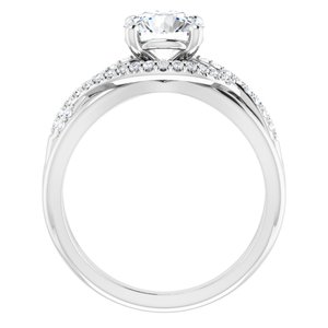 14K White Gold 7 mm Round 1/5 CTW Lab-Grown Diamond Semi-Set Engagement Ring