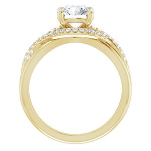 14K Yellow Gold 7 mm Round 1/5 CTW Lab-Grown Diamond Semi-Set Engagement Ring