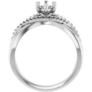 14K White Gold 9x4.5 mm Marquise Engagement Ring Mounting