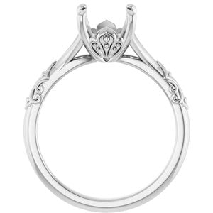 Sterling Silver 8 mm Round Solitaire Engagement Ring Mounting