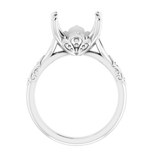 Continuum Sterling Silver 12 mm Round Solitaire Engagement Ring Mounting