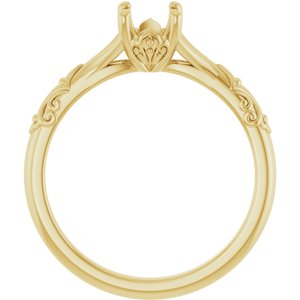 14K Yellow Gold 7x5 mm Oval Solitaire Engagement Ring Mounting
