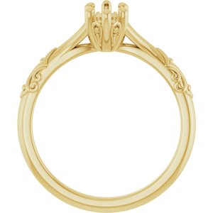 14K Yellow Gold 8x4 mm Marquise Solitaire Engagement Ring Mounting