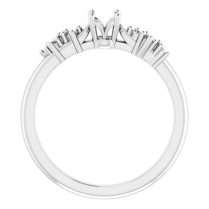 14K White Gold 4.1 mm Round Engagement Ring Mounting
