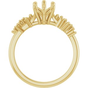 14K Yellow Gold 12x6 mm Marquise Engagement Ring Mounting