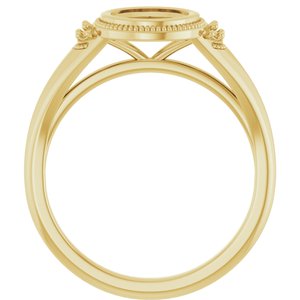 14K Yellow Gold 6.5 mm Round Engagement Ring Mounting